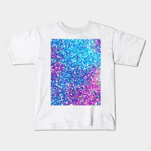 Turquoise Blue and Magenta Abstract Art Shapes Pattern Kids T-Shirt